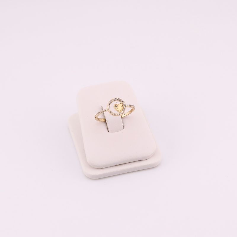Anillo Circ. Corazon C/p 14k 1.4g #8.5