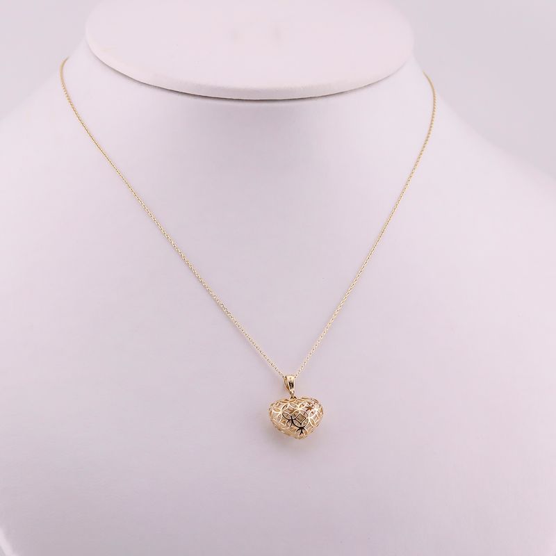 Gargantilla Corazon Inflado 14k 1.5g