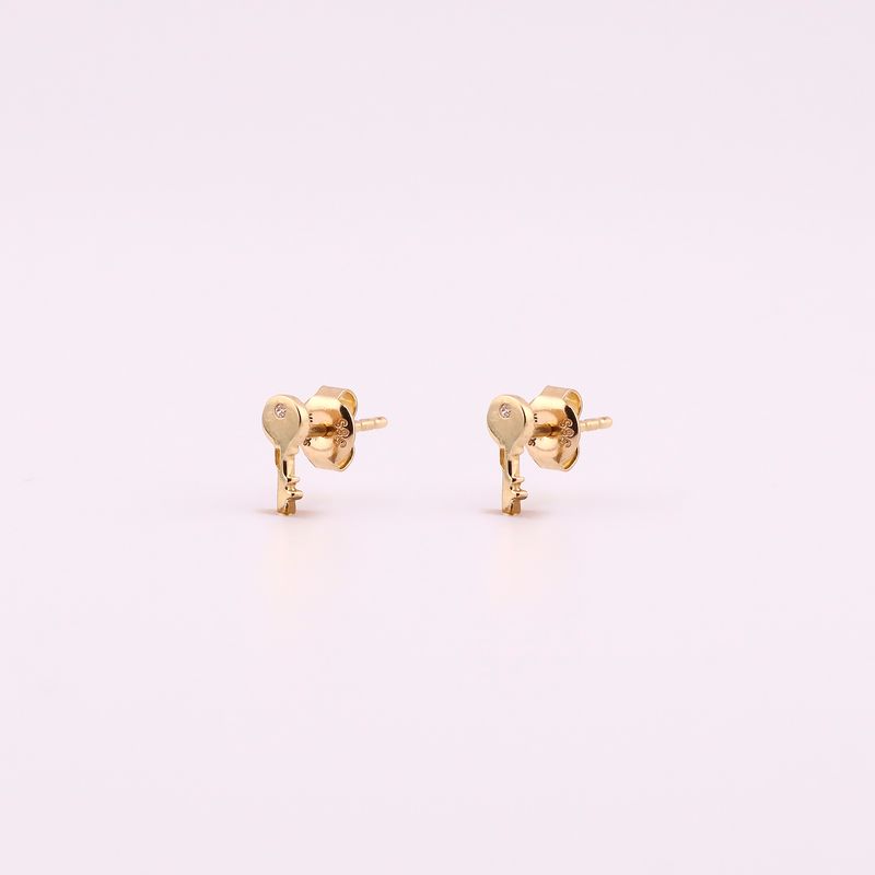 Aretes Llave C/p 14k  0.8g