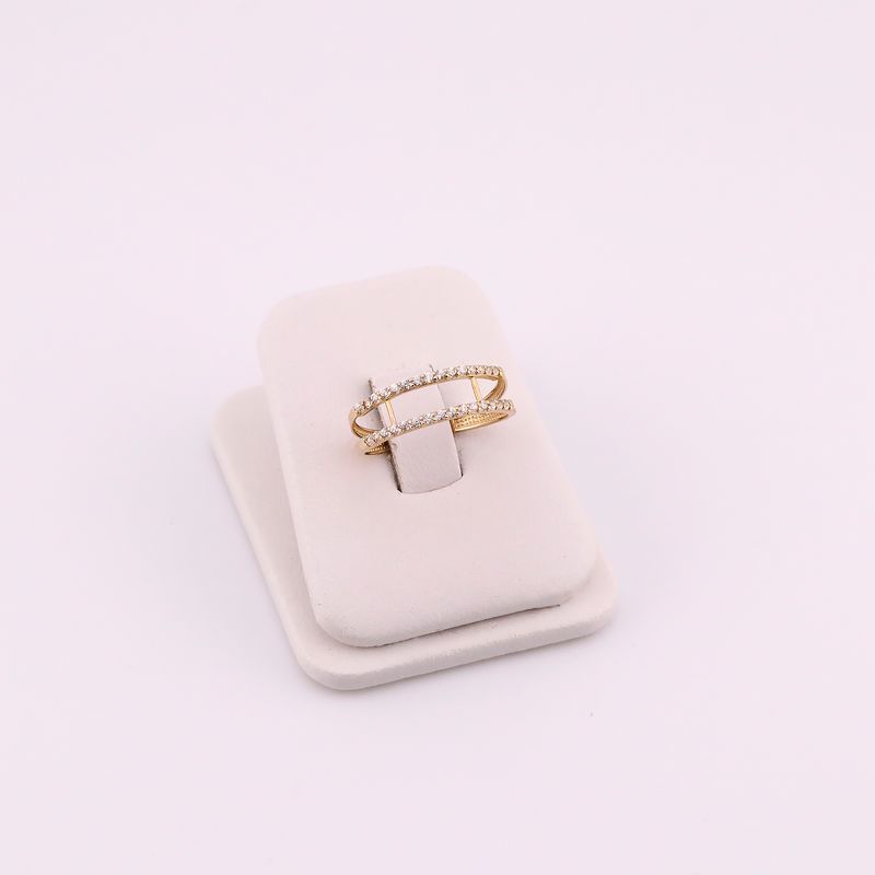 Anillo 2 Lineas C/p 14k 1.3g #7.5