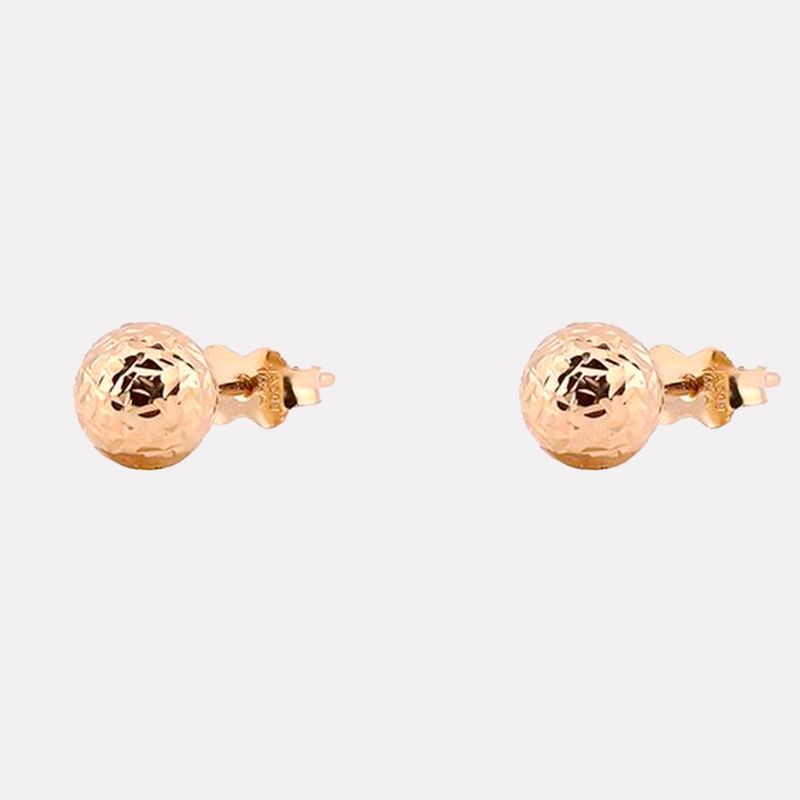 Aretes Esferas Relimadas 14K 1g