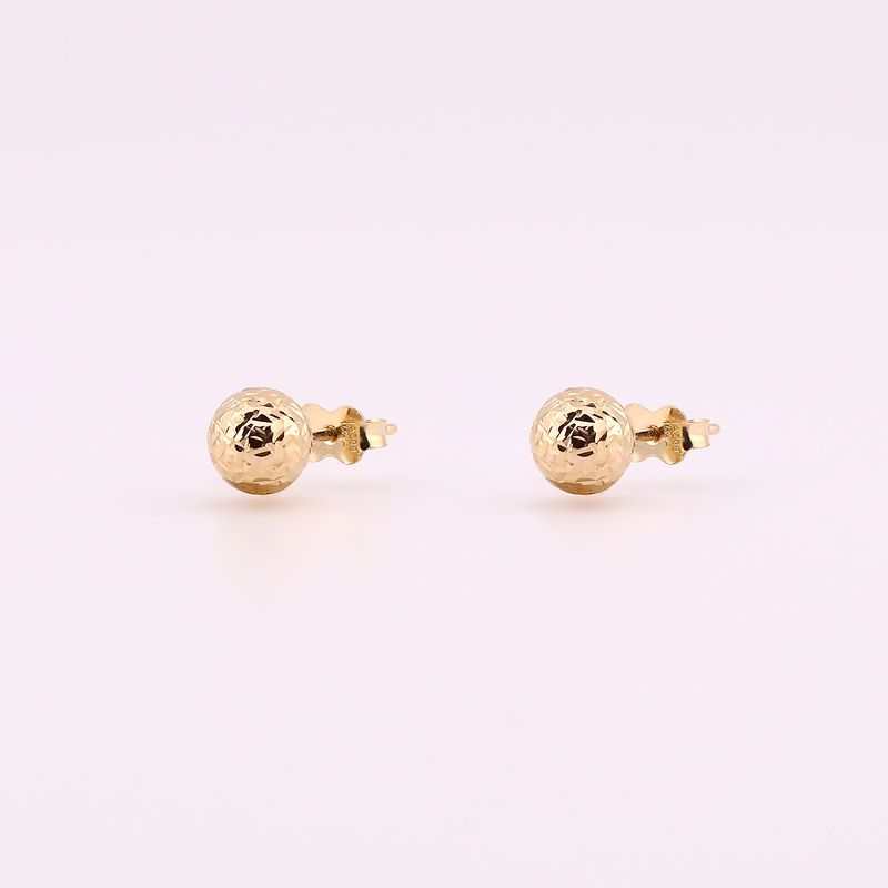 Aretes Esferas Relimadas 14k 1g
