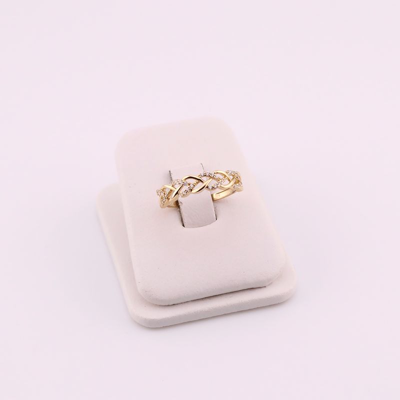 Anillo Trenzado C/p 14k 1.5g #7