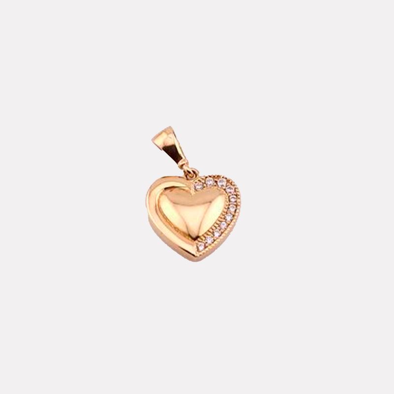 Dije Corazon Liso C/p 14K 1.2g