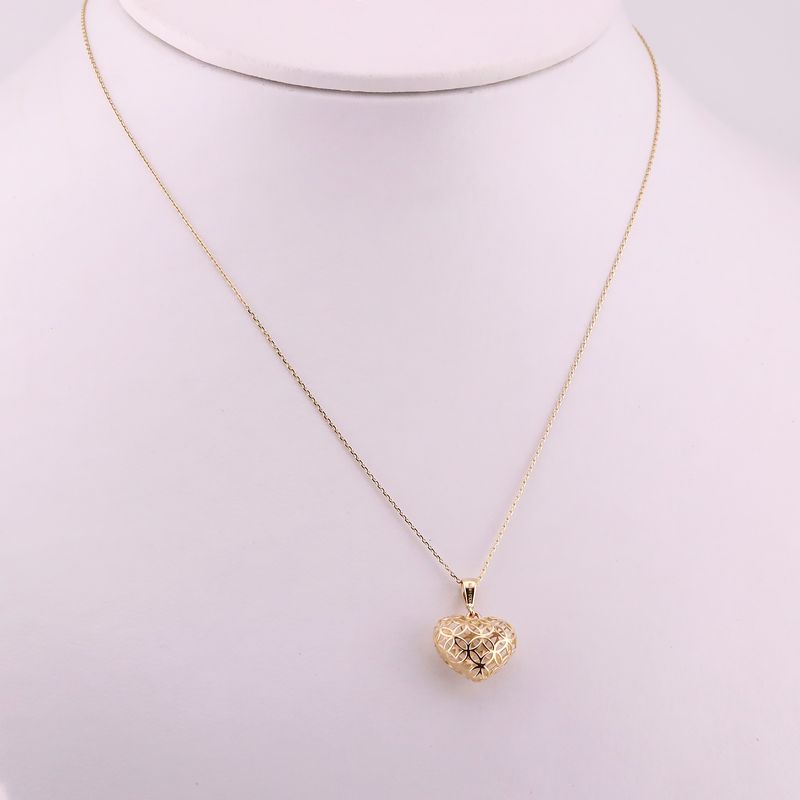 Gargantilla Corazon Inflado 14k 1.5g
