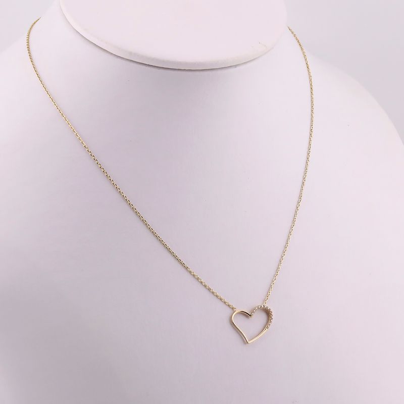 Gargantilla Corazon Liso C/p 14k 1.9g
