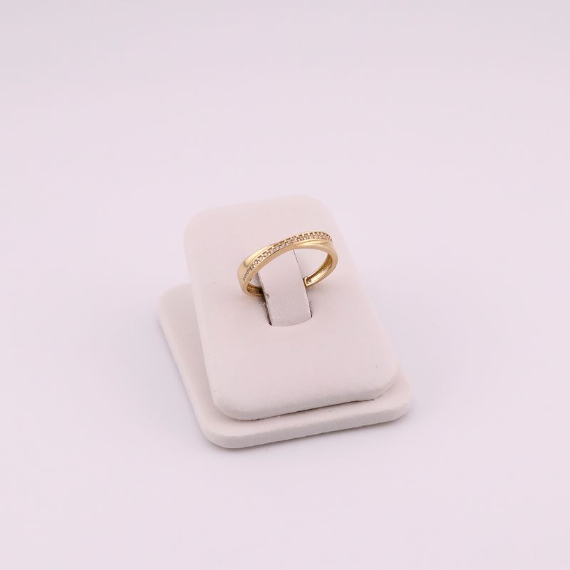Anillo Cruzado Liso C/p 14k 1.6g #6