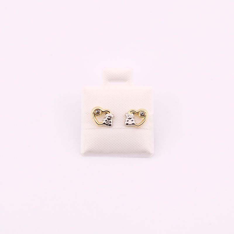 Broqueles Corazon C/osito  10k 0.3g