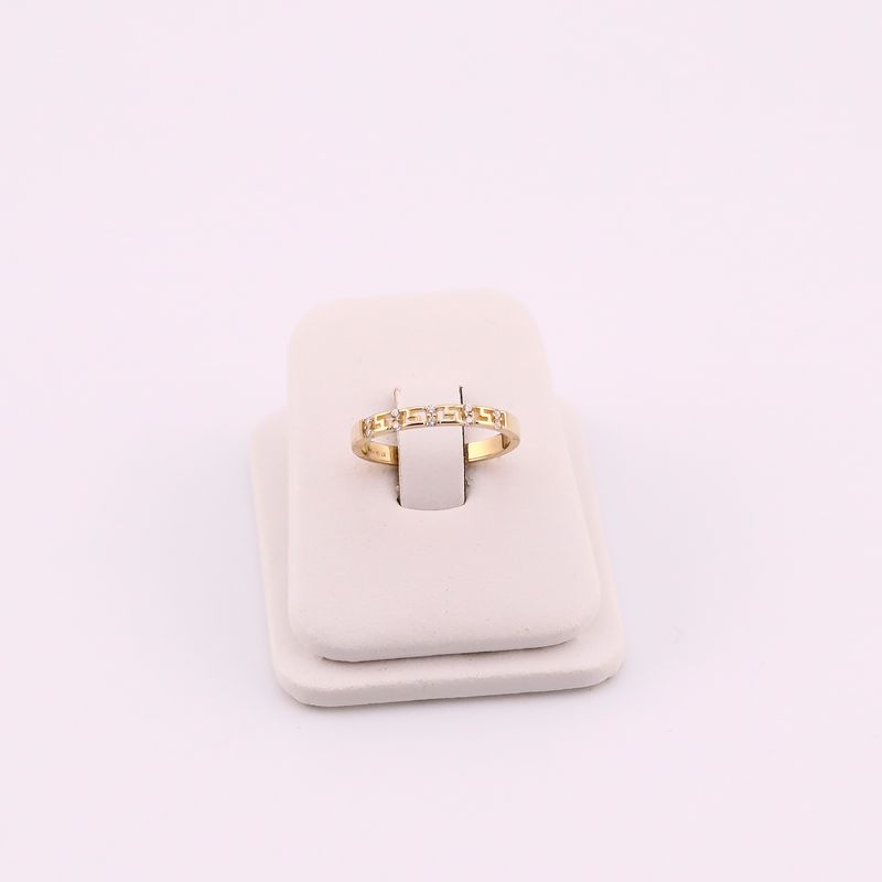 Anillo Greca Liso C/p 14k 1.5g #7.5