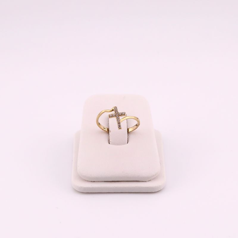 Anillo Cruz C/p 14k 1.1g