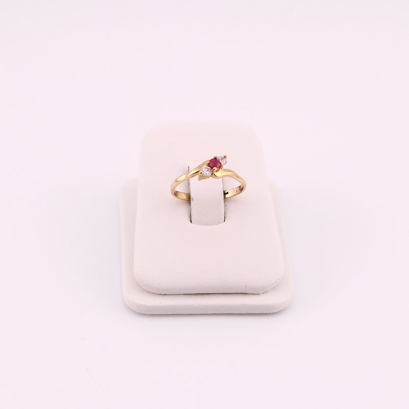 Anillo C/p Roja/bca 10k 1.3g #6
