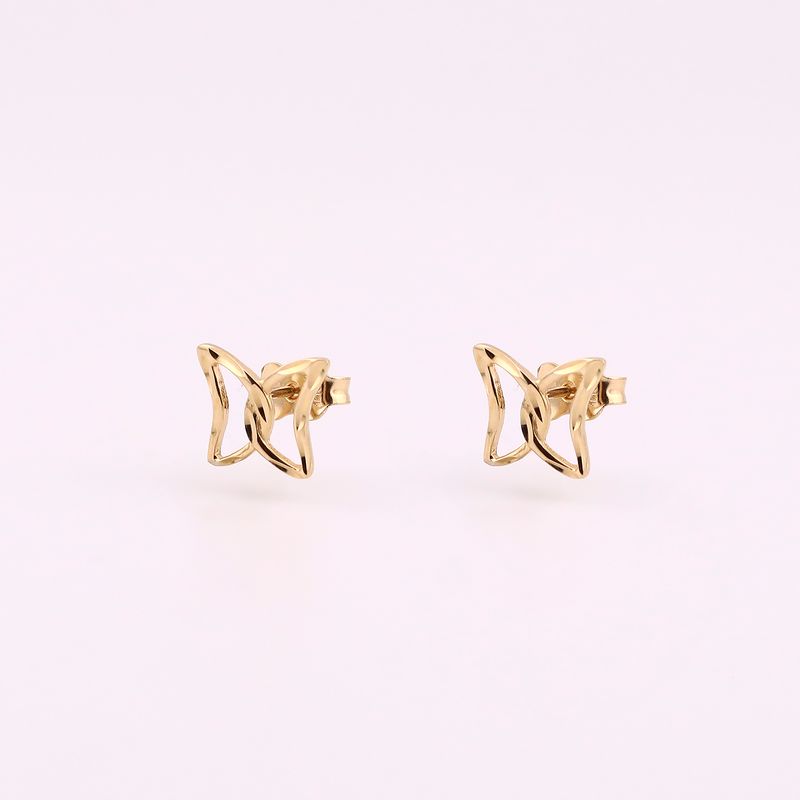Aretes Silueta Mariposa 14k 1.1g