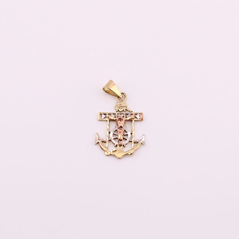 Dije Ancla Cristo 14k 1.9g