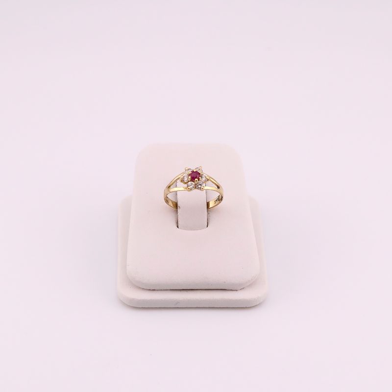 Anillo Flor  C/p 14k  1.4g #4