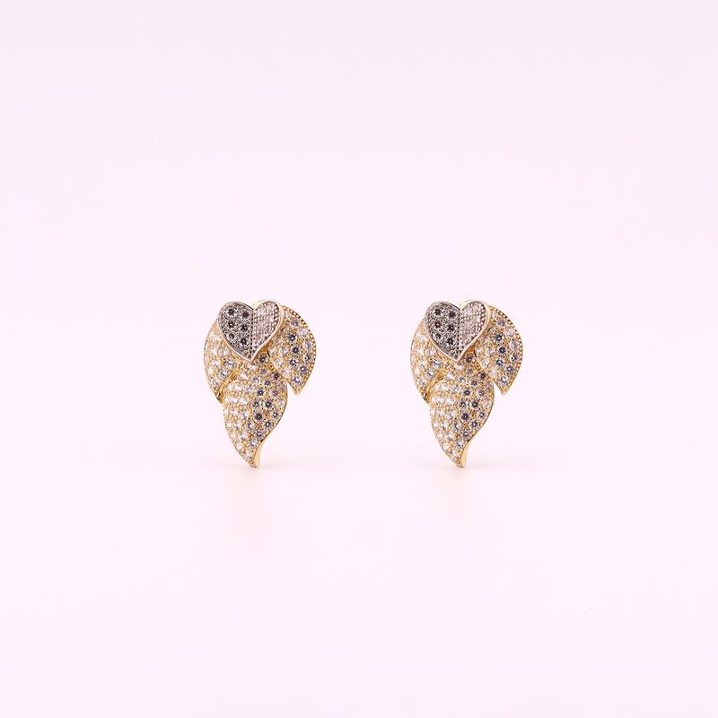 Aretes Hoja C/p 14k 3.4g