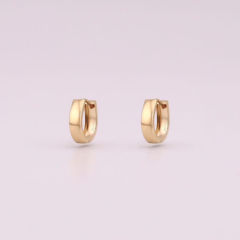 Aretes Huggies Lisos  14k 1g