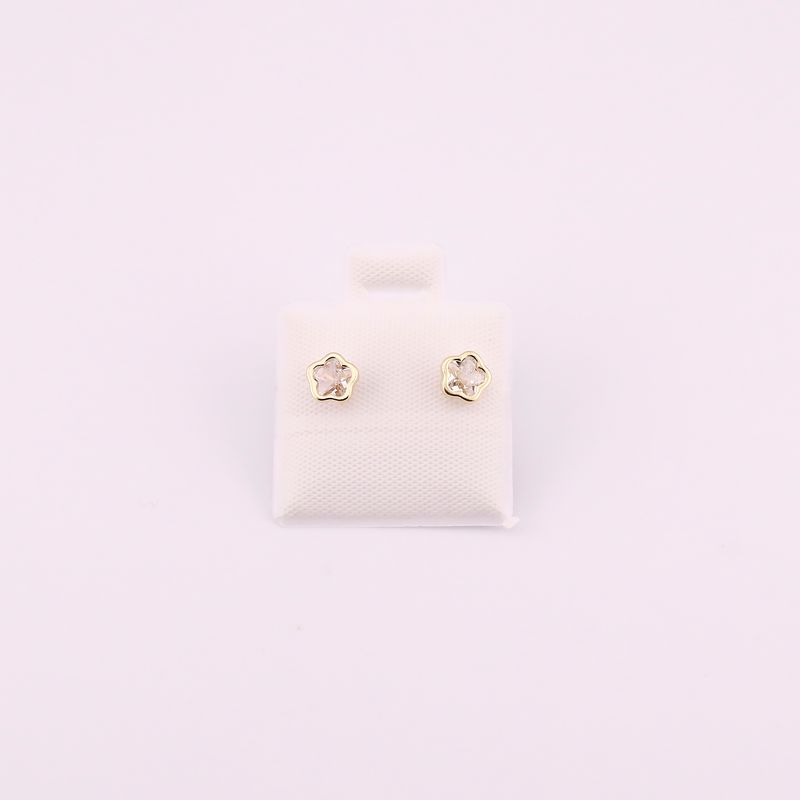 Broqueles Bisel  Flor #5 10k 0.4g