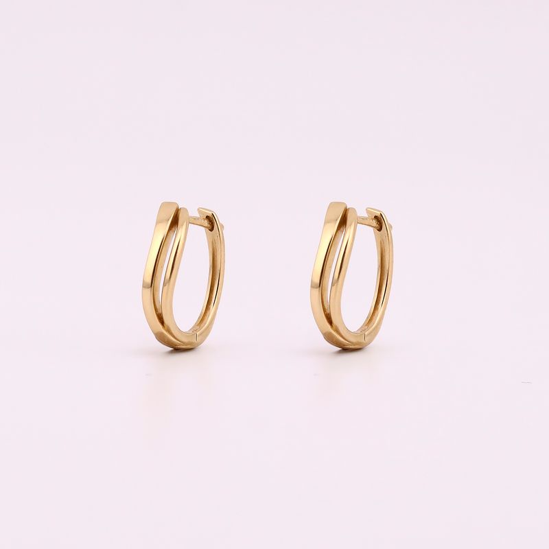 Aretes Doble Linea 14k 2.8g