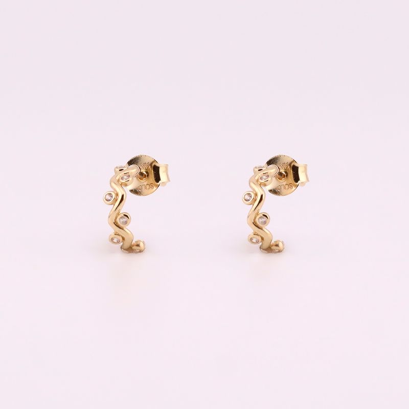 Aretes Onda C/p 14k 1.2g
