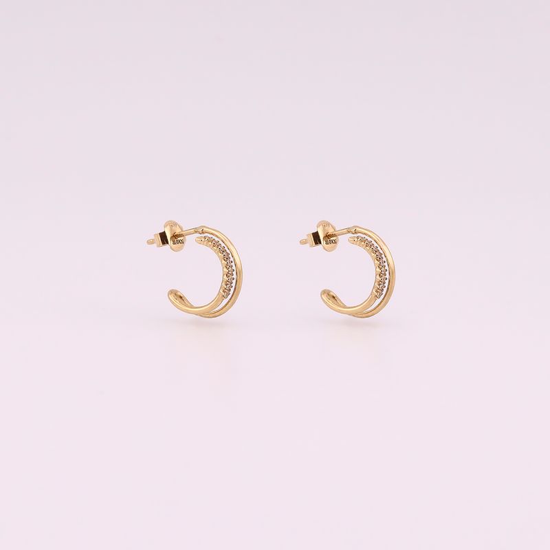 Aretes Lineas C/p Bca 14k 1.8g