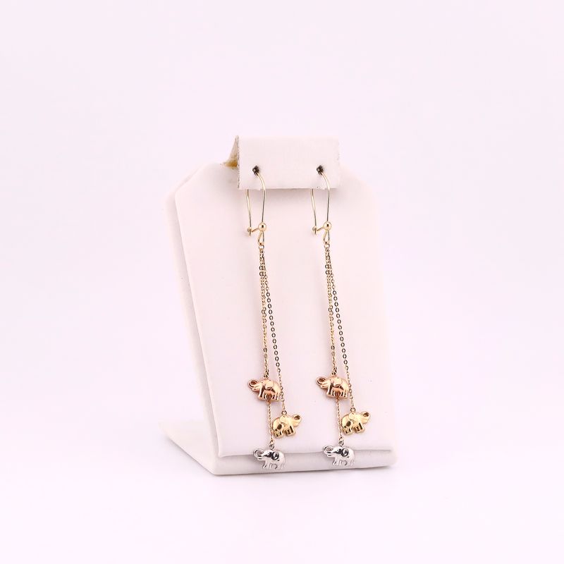 Aretes Largos Elefantes Tnos 14k 4.3g