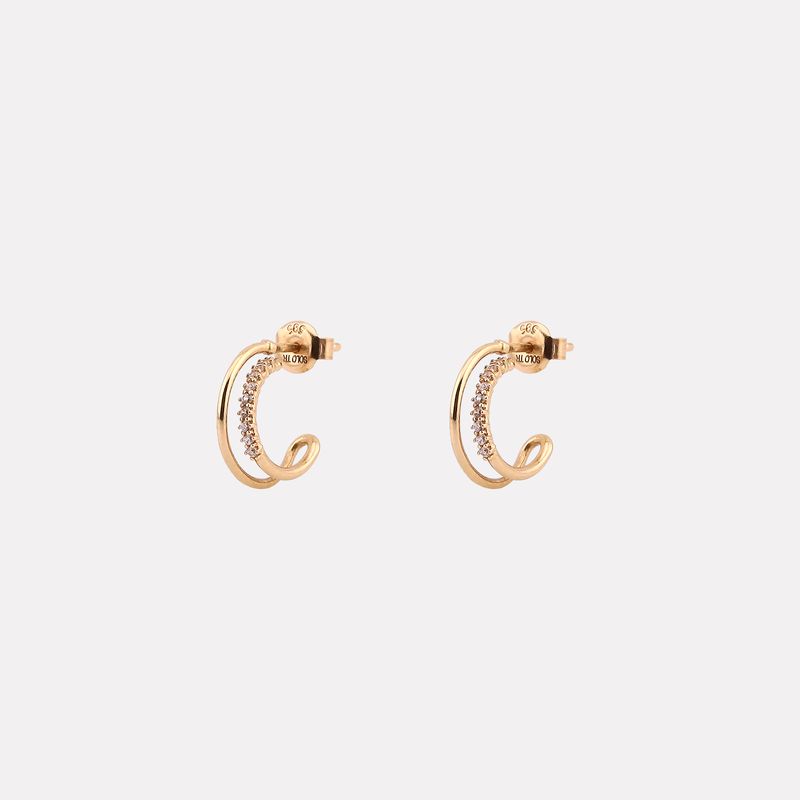 Aretes Lineas C/p Bca 14k 1.8g