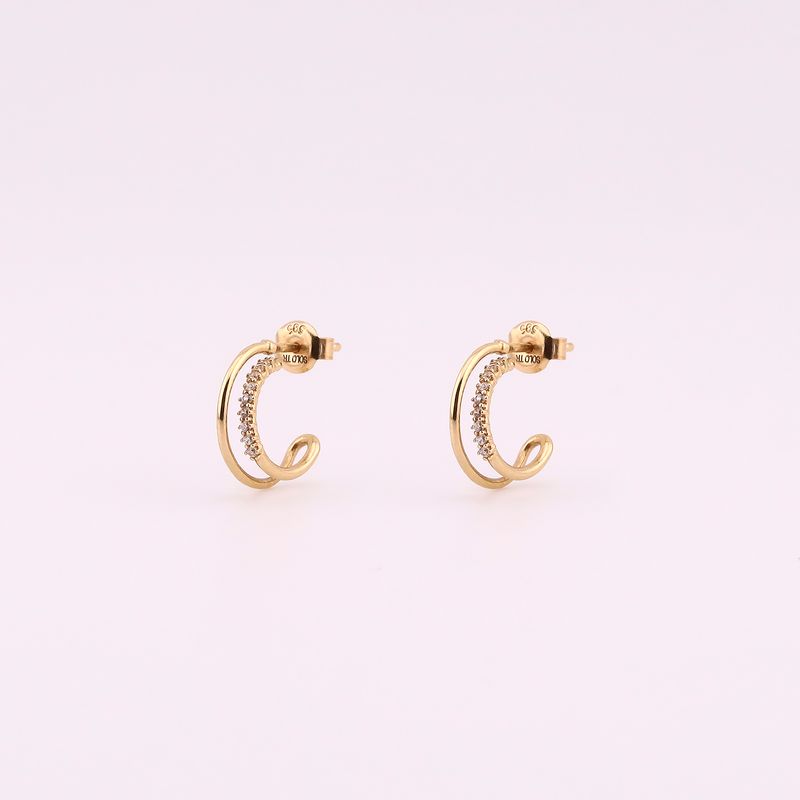 Aretes Lineas C/p Bca 14k 1.8g
