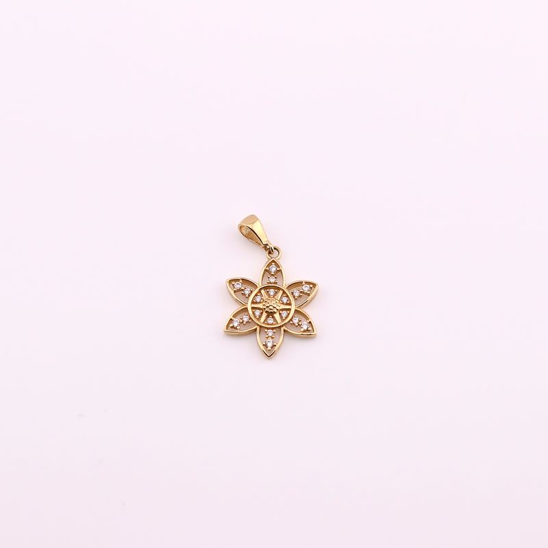 Dije Flor Circ. C/p 14k 1.2g
