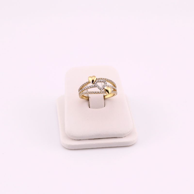 Anillo Triple Corazon C/p 10k 2.1g #7