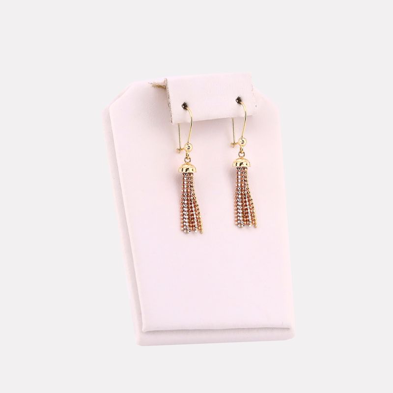 Aretes Campana Puntos Tonos 14k 2.2g