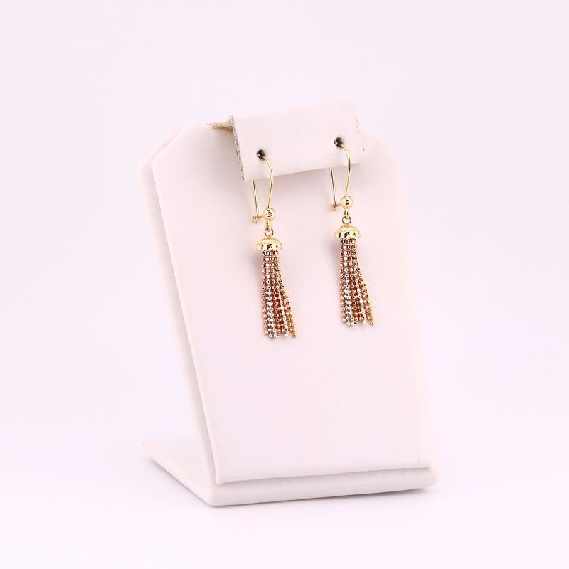 Aretes Campana Puntos Tonos 14k 2.2g