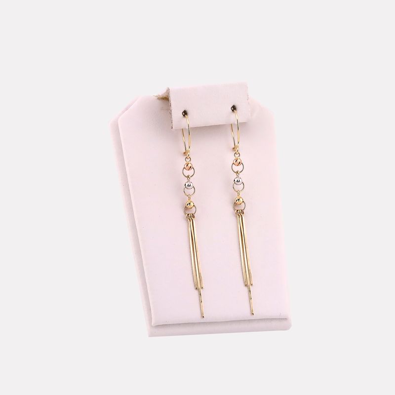 Aretes Borlas Largos 14k 2.1g