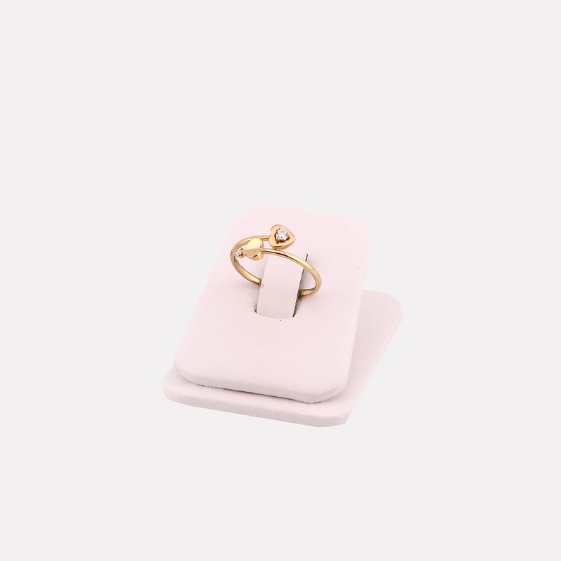 Anillo Doble Corazon C/p Bca 10k 1.5g #7