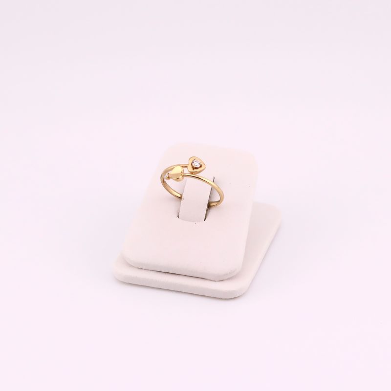 Anillo Doble Corazon C/p Bca 10k 1.5g #7