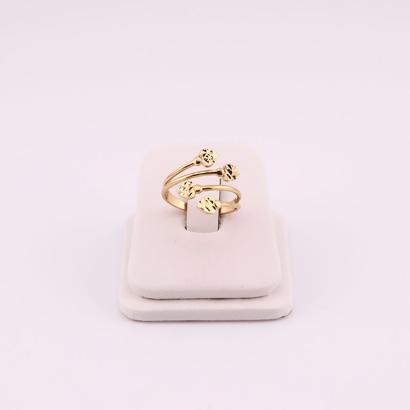 Anillo Ajustable Corazones 14k 2.2g