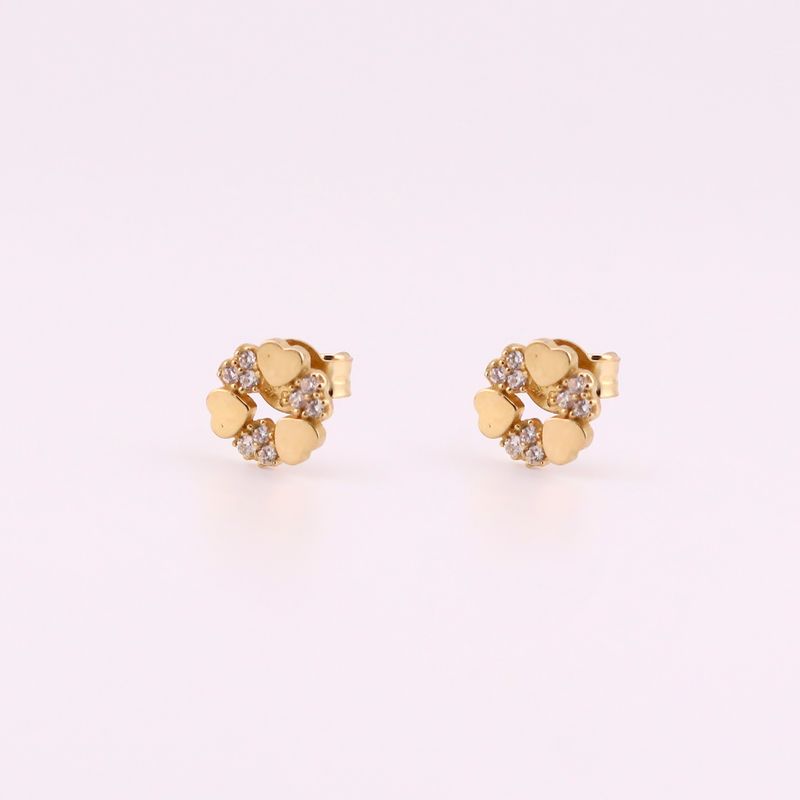 Aretes Corazones C/p 14k 1.2g