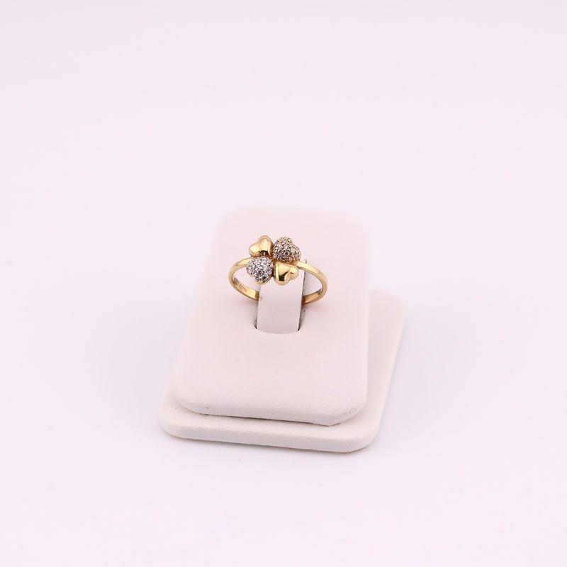 Anillo Trebol C/p Bcas 10k 1.5g #6