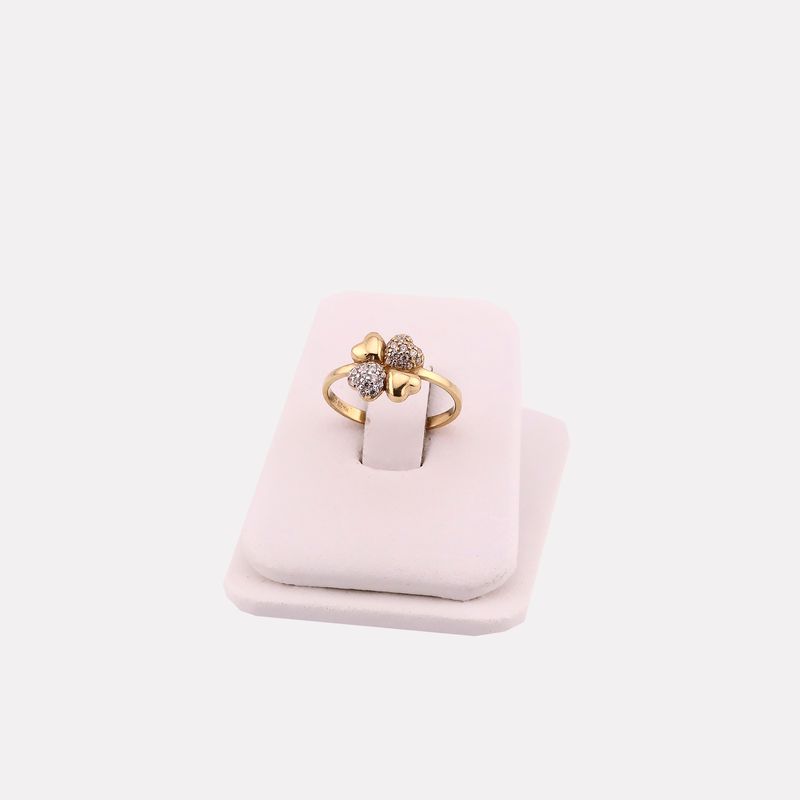 Anillo Trebol C/p Bcas 10k 1.5g #6