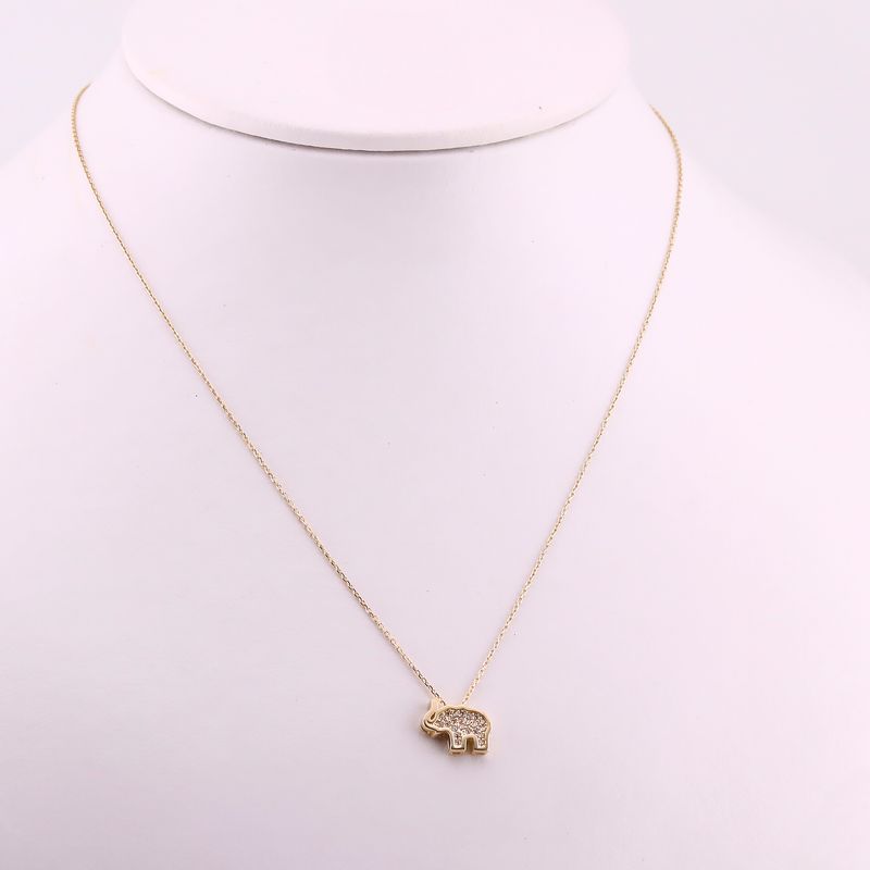 Gargantilla Elefante C/p Bca 14k 2.1g