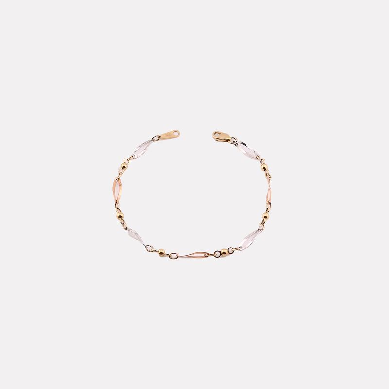 Pulsera Ovalos Tns C/borla 14k 2.9g 18cm