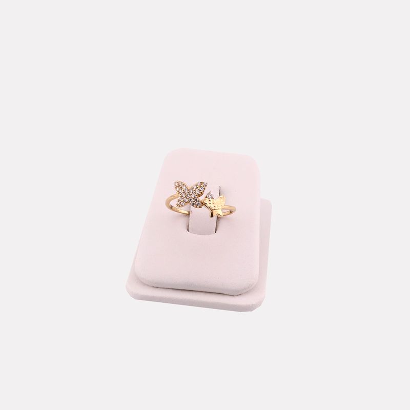 Anillo Mariposa Relim. C/p Bca 1.9g 14k #8.5