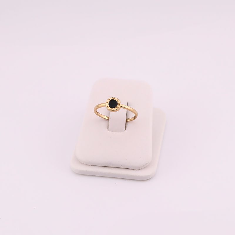 Anillo Circulo Negro 14k 1.4gg#8
