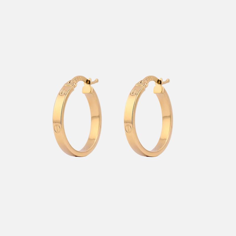 Arracadas Imit. Cartier Medianas 14k 1.8g