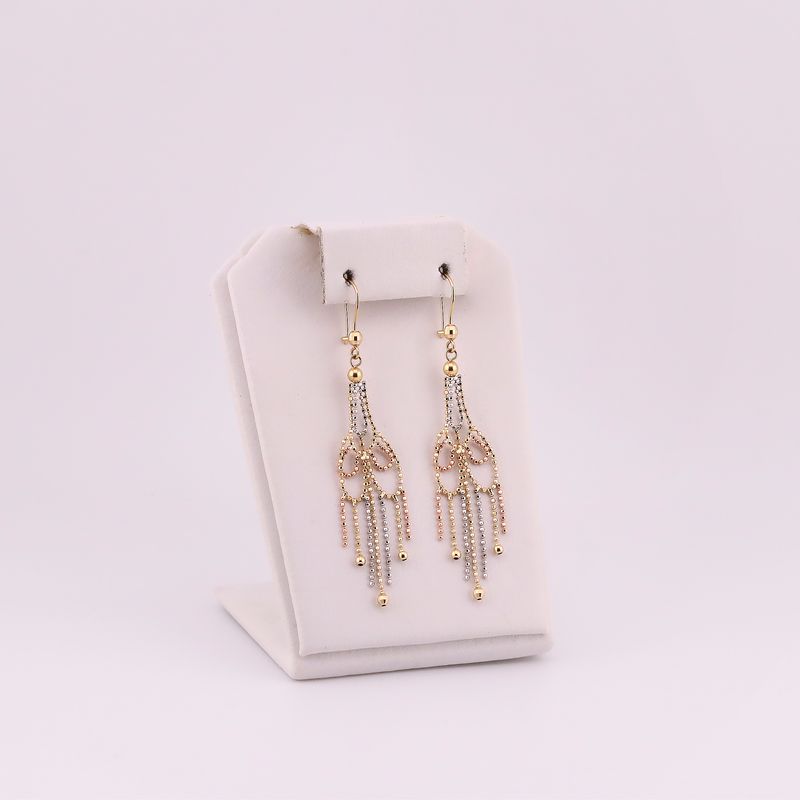 Aretes Largos Puntos 14k 2.3g