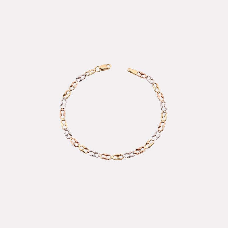 Pulsera Huesitos Tonos 14k 1.8g 17cm