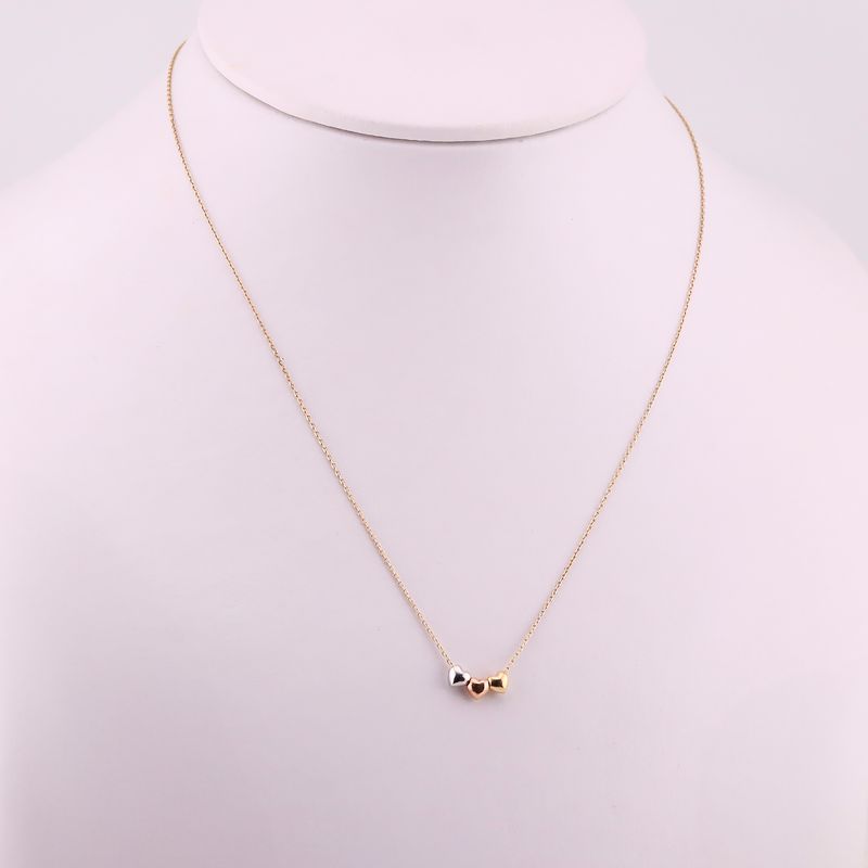 Gargantilla 3 Corazones Tnos. 14k 1.8g