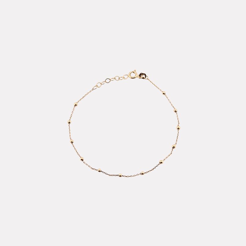 Pulsera Borlas 14k 1g 18cm