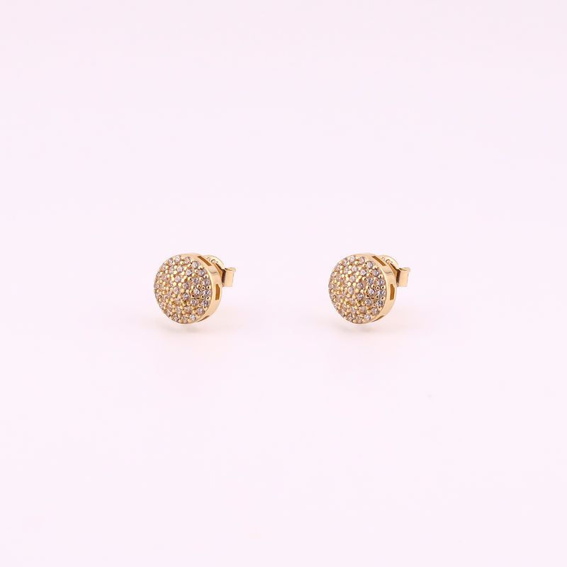 Aretes Redondo C/p Bca 14k 2.1g