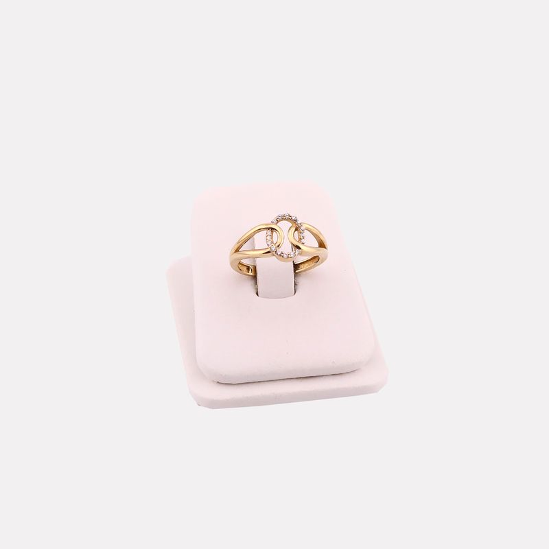 Anillo Ovalo Enlazado C/p 10k 1.8g #6