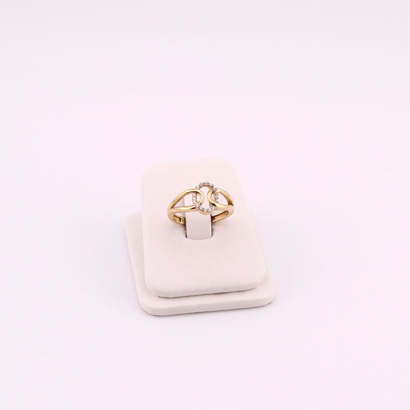 Anillo Ovalo Enlazado C/p 10k 1.8g #6